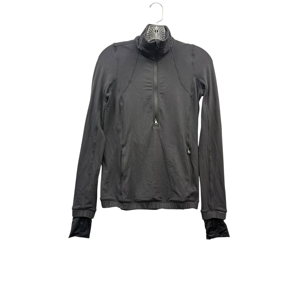 Lululemon Forthright Black Half Zip Pullover Thumbhole Athletic Running Top 4